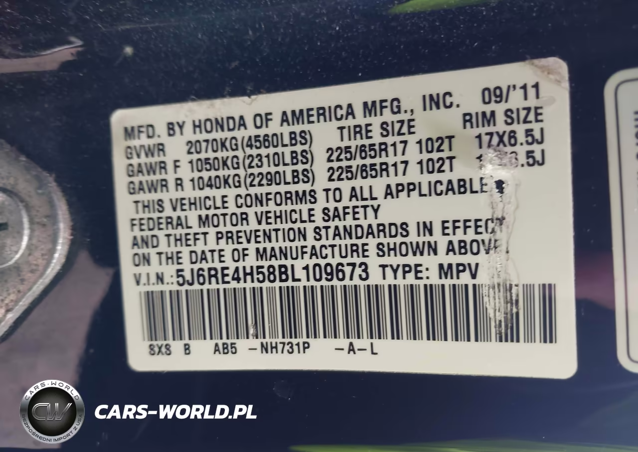 2011 Honda Cr-V Ex VIN:5J6RE4H58BL109673 - 9
