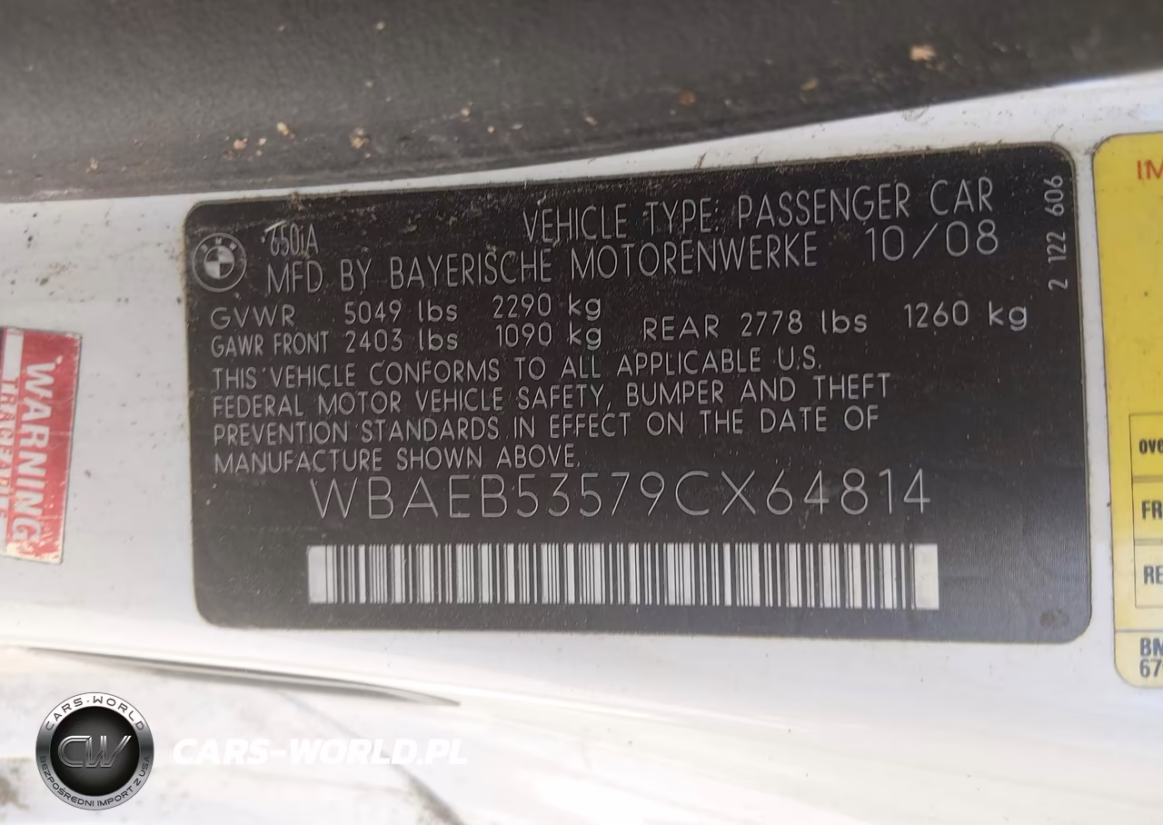 2009 BMW 6 Series 650I VIN:WBAEB53579CX64814 - 9