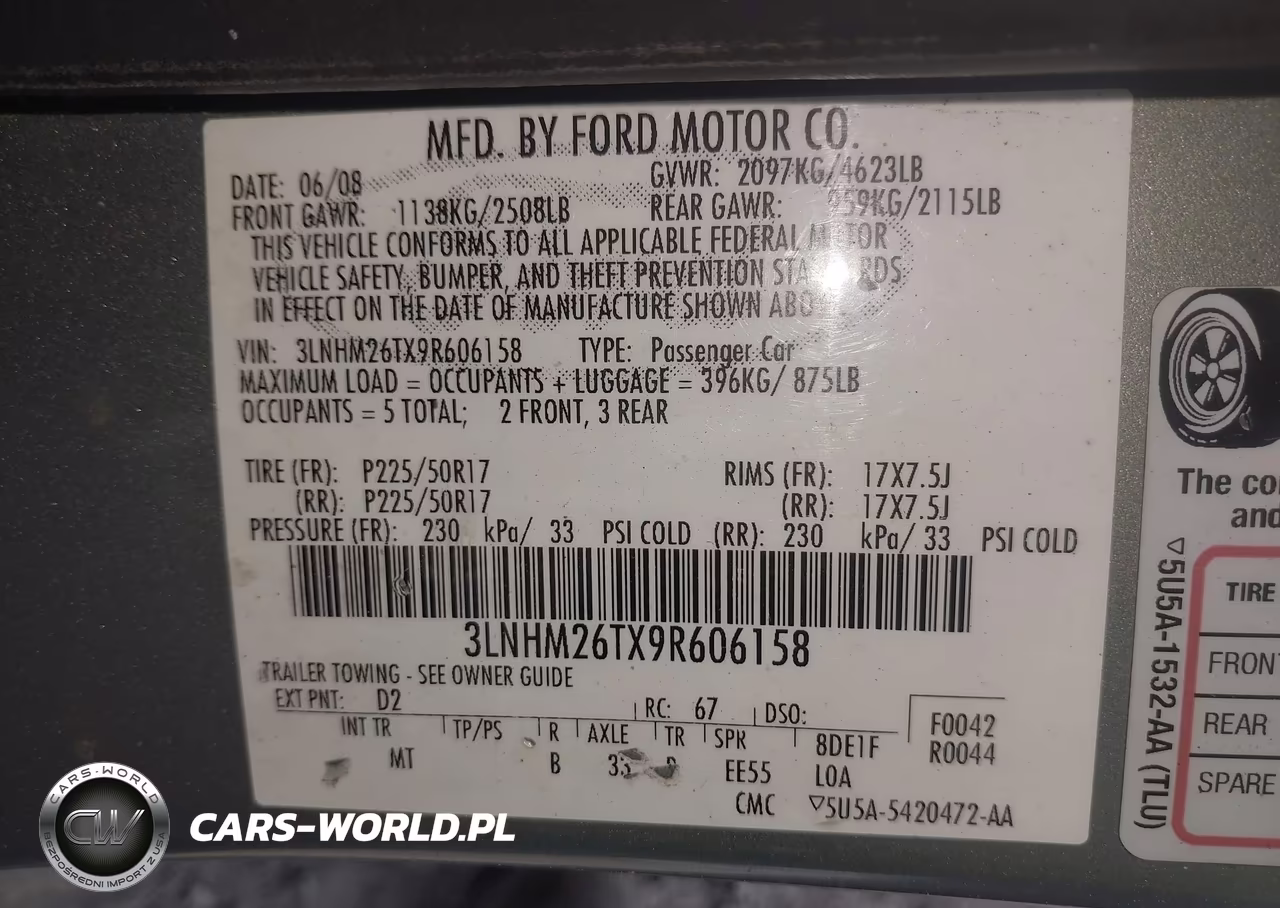 2009 Lincoln Mkz VIN:3LNHM26TX9R606158 - 9