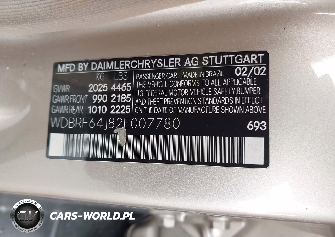 2002 Mercedes-Benz C 320 VIN:WDBRF64J82E007780 - 9