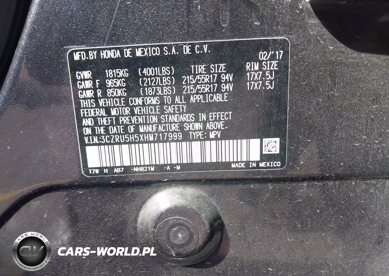 2017 Honda Hr-V Ex VIN:3CZRU5H5XHM717999 - 9