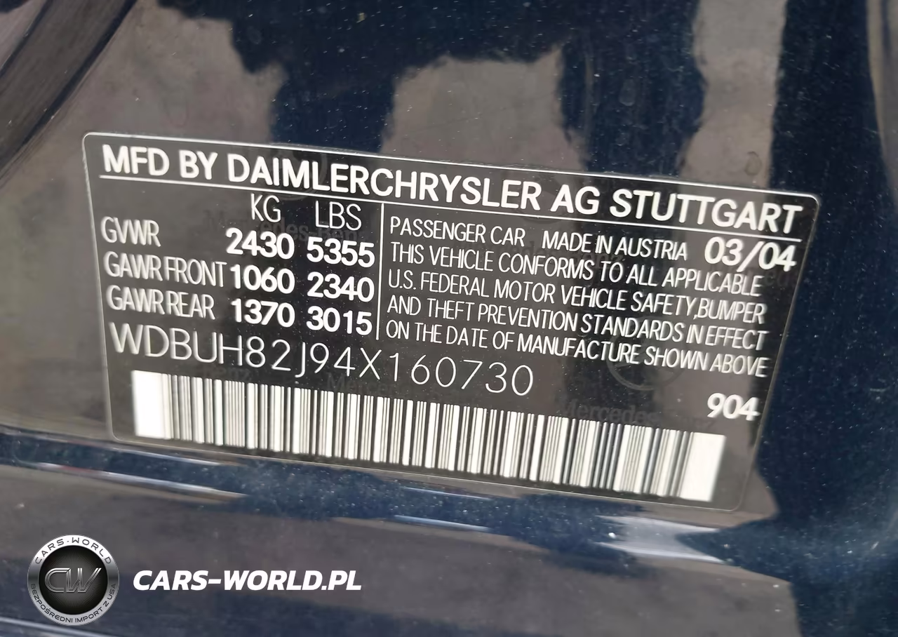 2004 Mercedes-Benz E 320 4Matic VIN:WDBUH82J94X160730 - 9