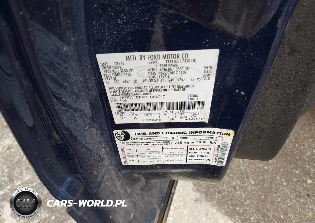 2012 Ford F-150 Xl VIN:1FTFW1EFXCFC98747 - 9