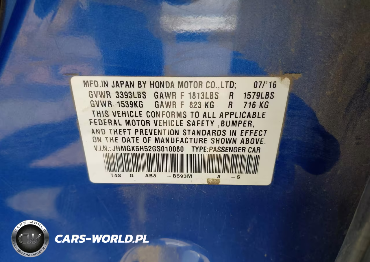 2016 Honda Fit Lx VIN:JHMGK5H52GS010080 - 9