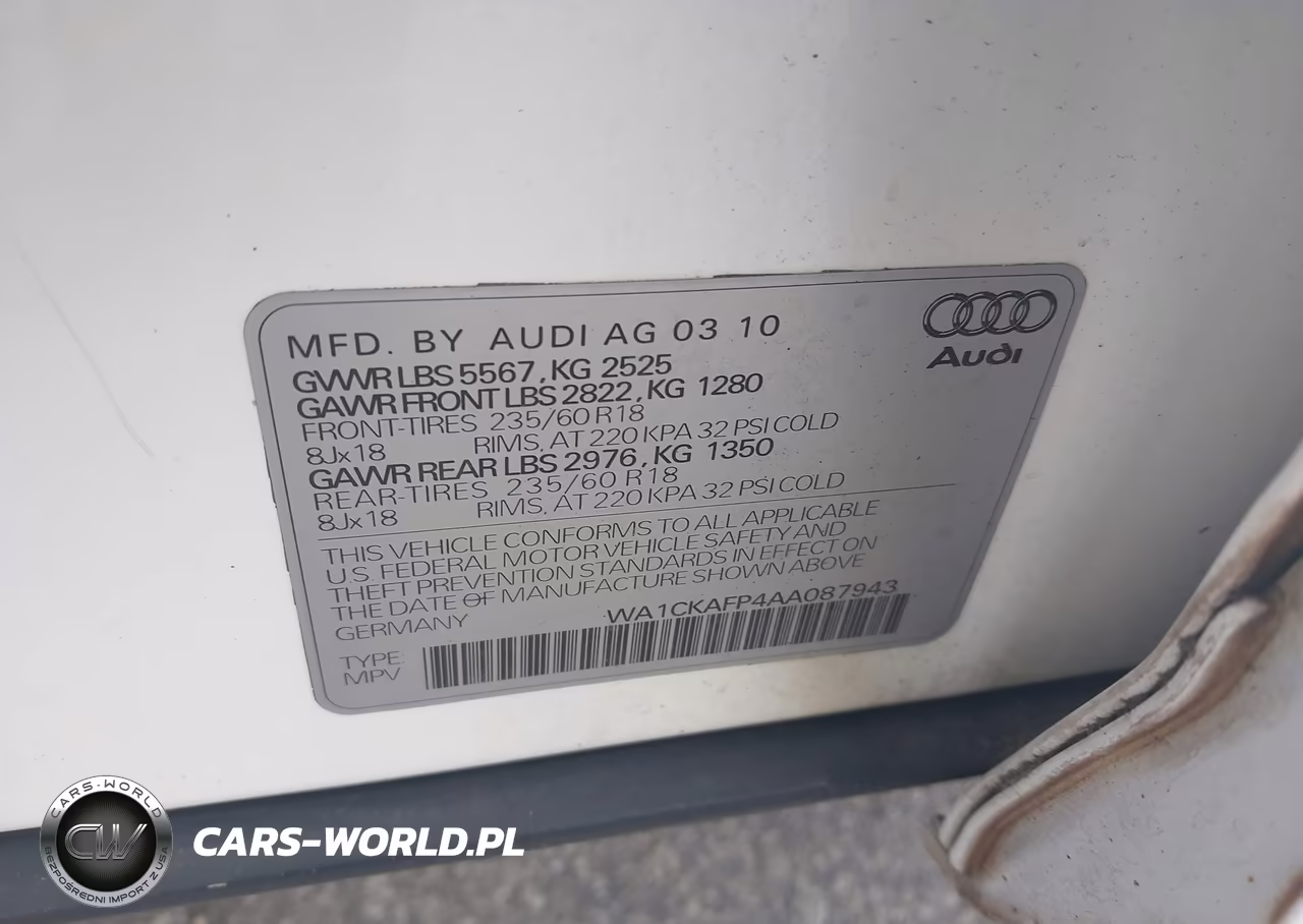 2010 Audi Q5 Premium VIN:WA1CKAFP4AA087943 - 9