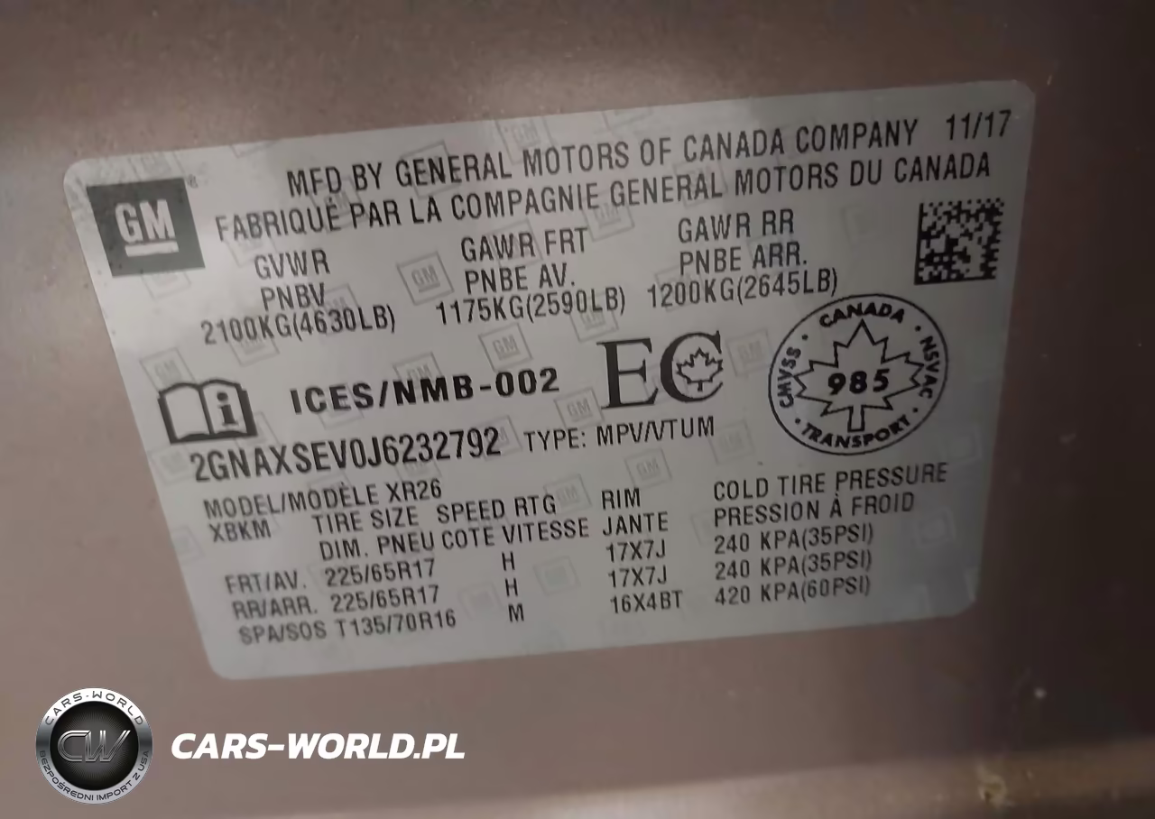 2018 Chevrolet Equinox 1Lt VIN:2GNAXSEV0J6232792 - 9