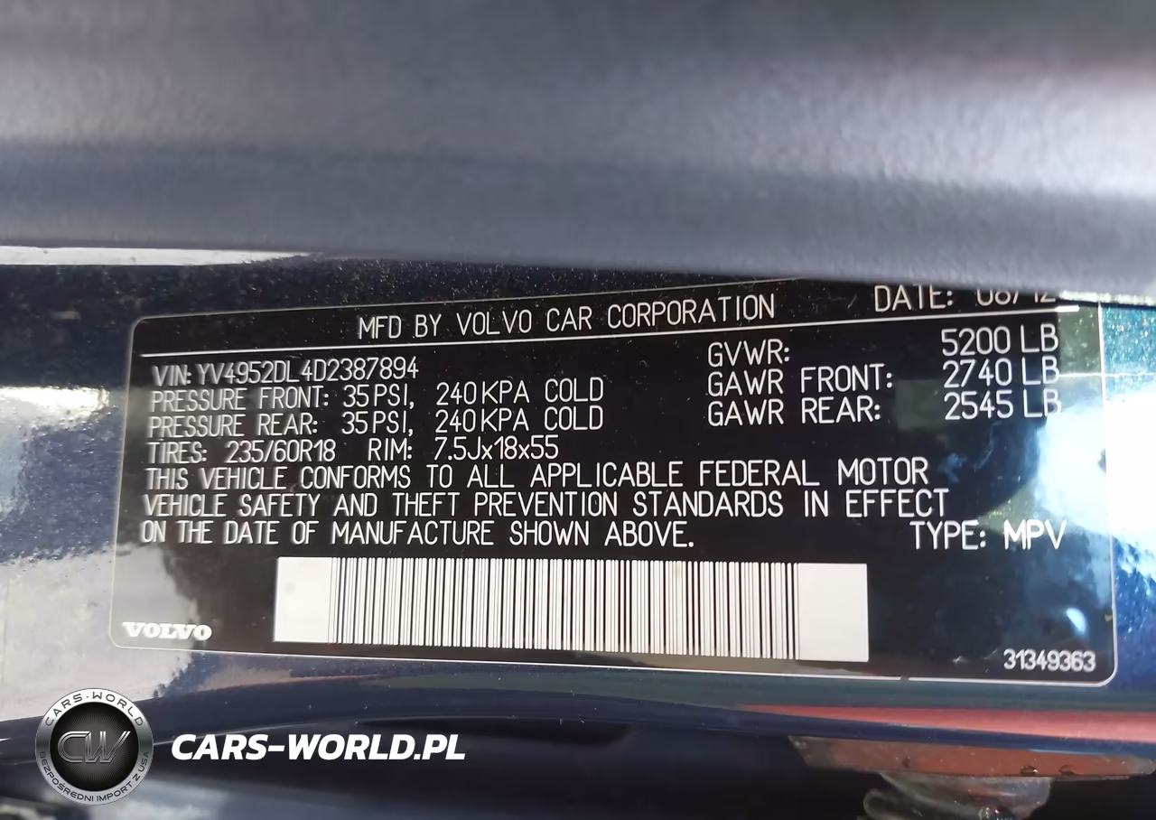 2013 Volvo Xc60 3.2 Platinum-3.2 Premier Plus-3.2L-3.2L Premier VIN:YV4952DL4D2387894 - 9