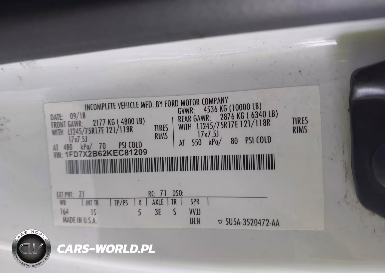 2019 Ford F-250 Xl VIN:1FD7X2B62KEC81209 - 9