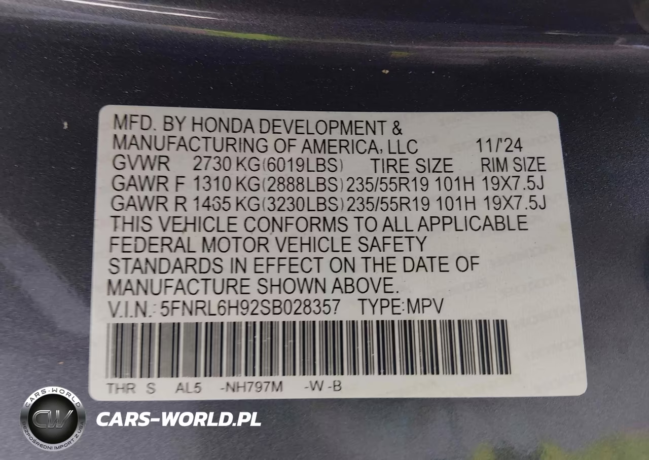 2025 Honda Odyssey Elite VIN:5FNRL6H92SB028357 - 9