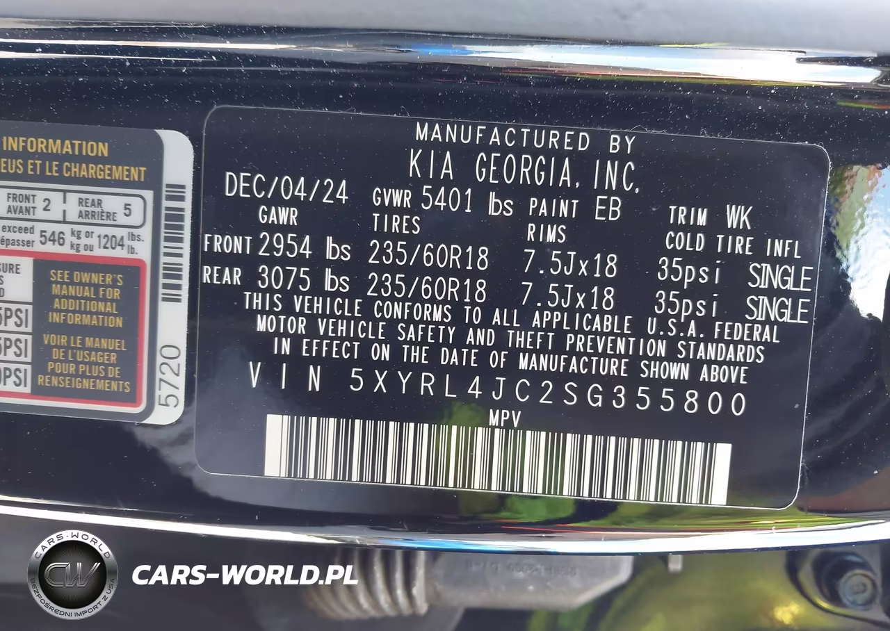 2025 Kia Sorento S VIN:5XYRL4JC2SG355800 - 9