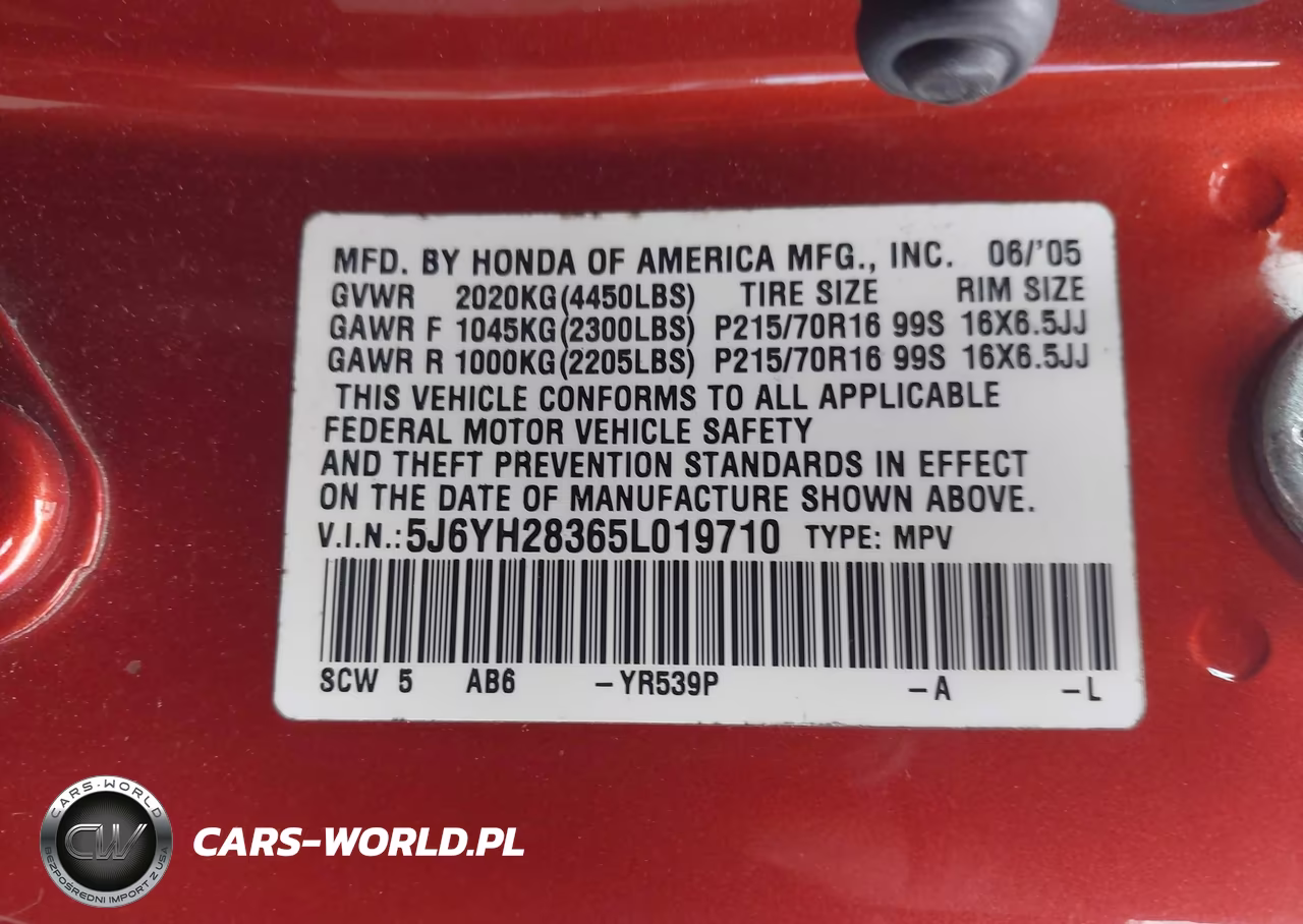 2005 Honda Element Lx VIN:5J6YH28365L019710 - 9