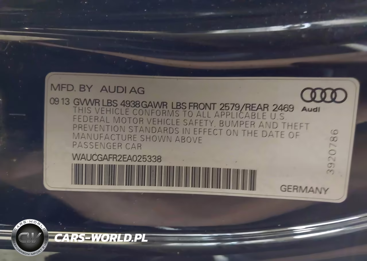 2014 Audi S5 3.0T Premium Plus VIN:WAUCGAFR2EA025338 - 9