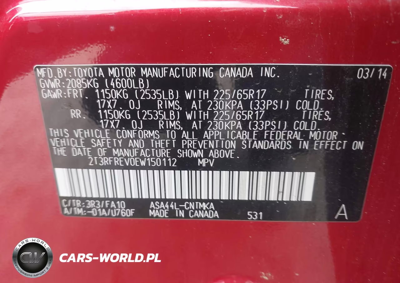 2014 Toyota Rav4 Xle VIN:2T3RFREV0EW150112 - 9