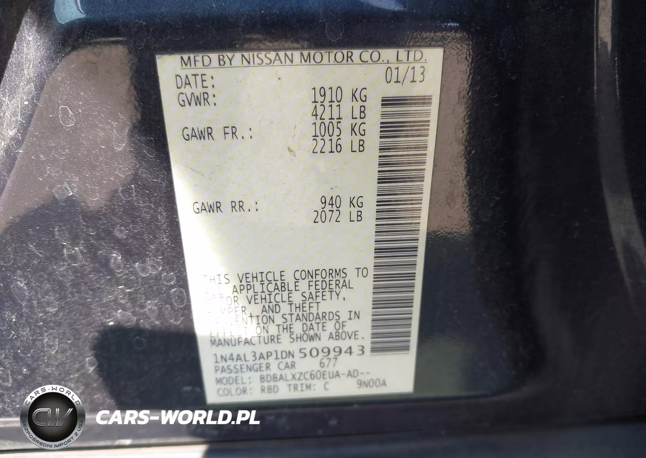 2013 Nissan Altima 2.5 Sl VIN:1N4AL3AP1DN509943 - 9