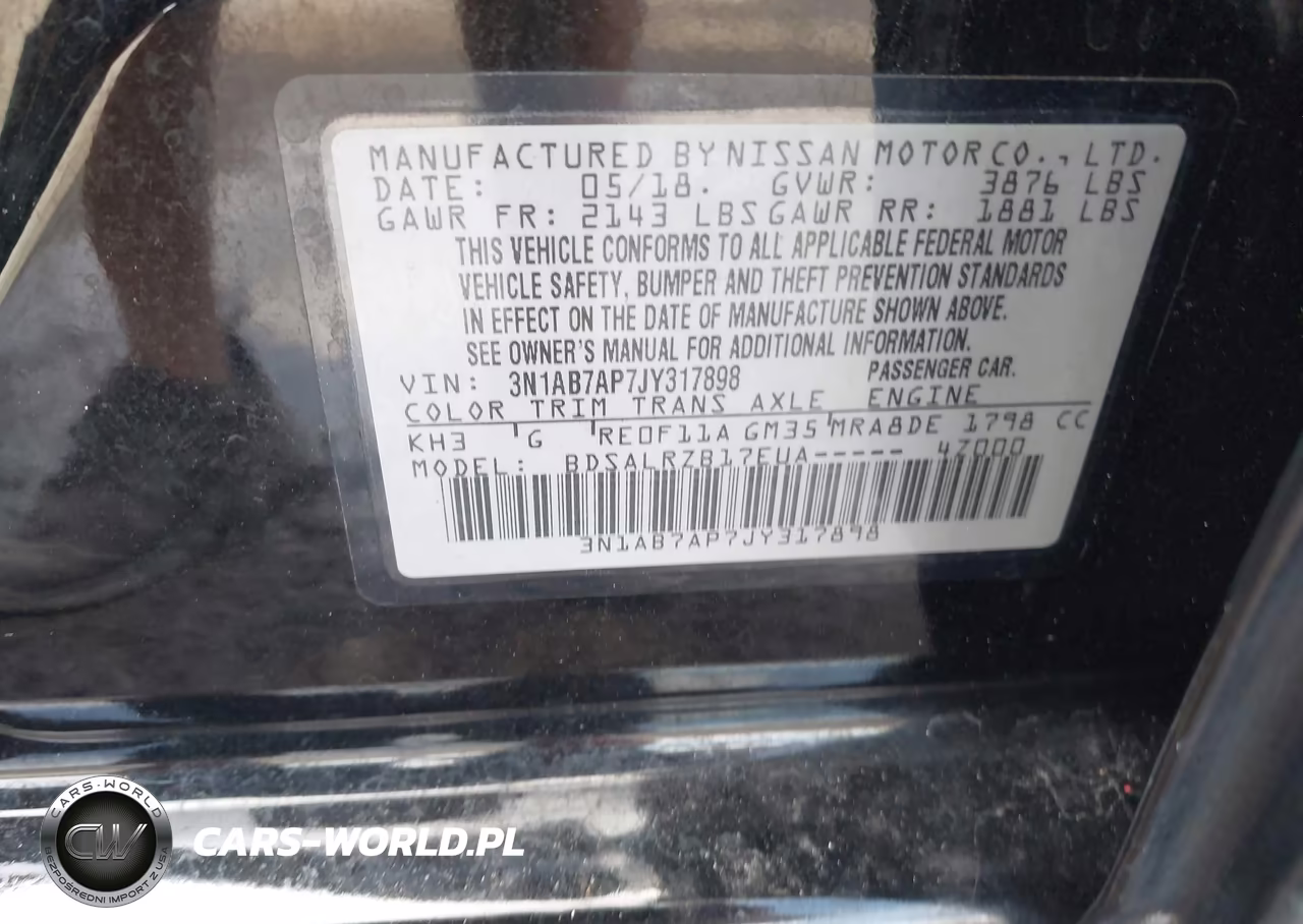 2018 Nissan Sentra Sr VIN:3N1AB7AP7JY317898 - 9