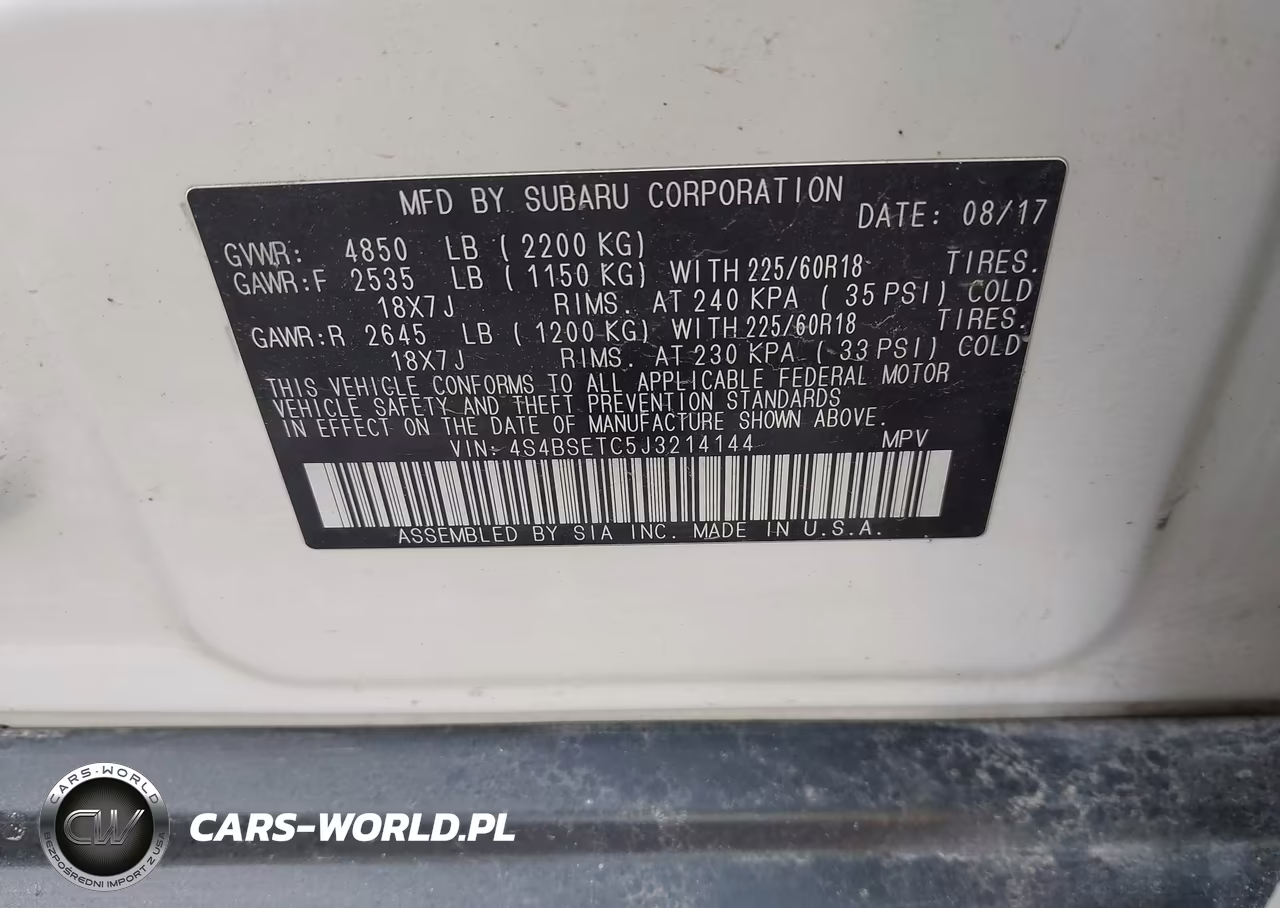 2018 Subaru Outback Touring VIN:4S4BSETC5J3214144 - 9