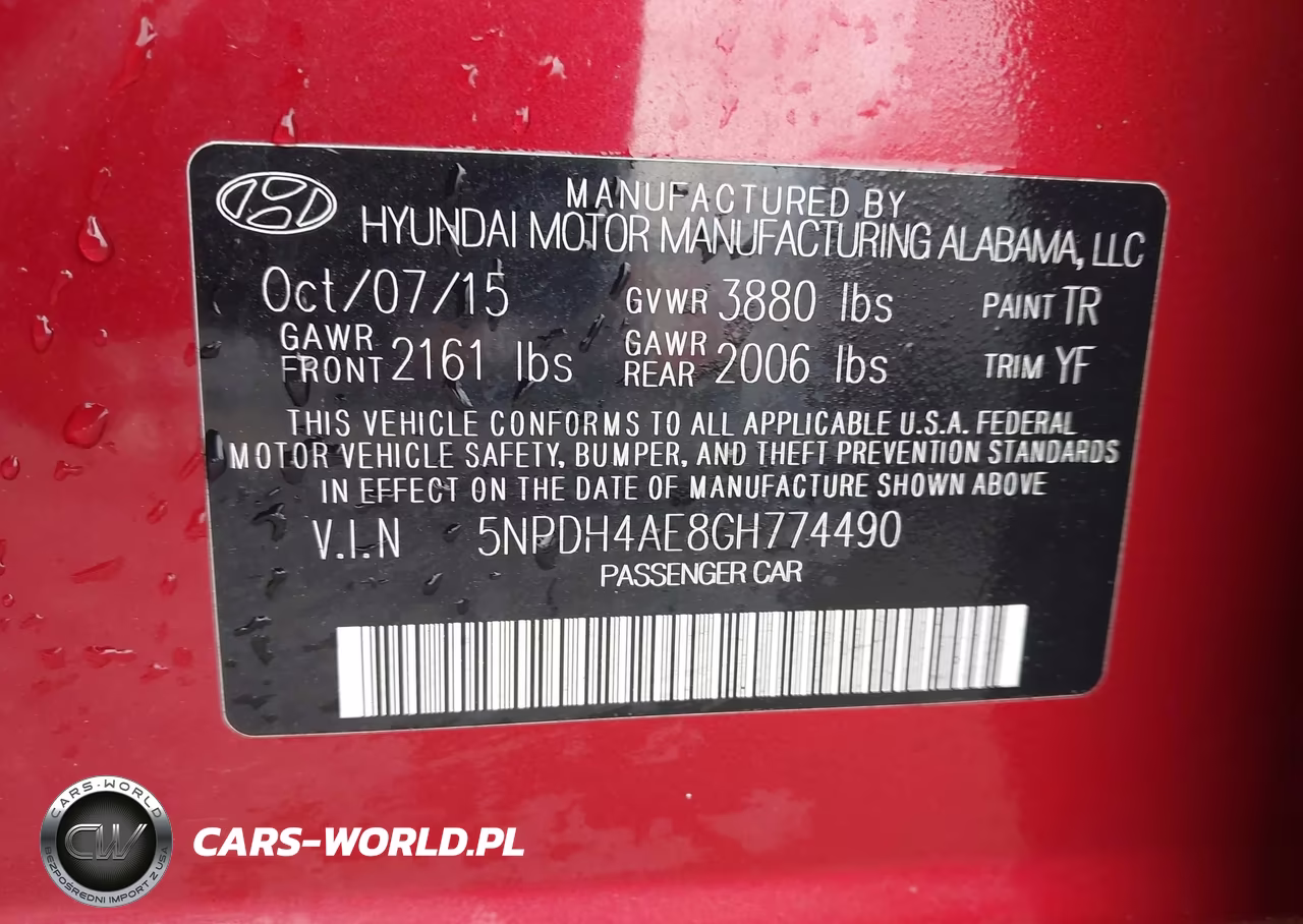 2016 Hyundai Elantra Se VIN:5NPDH4AE8GH774490 - 9