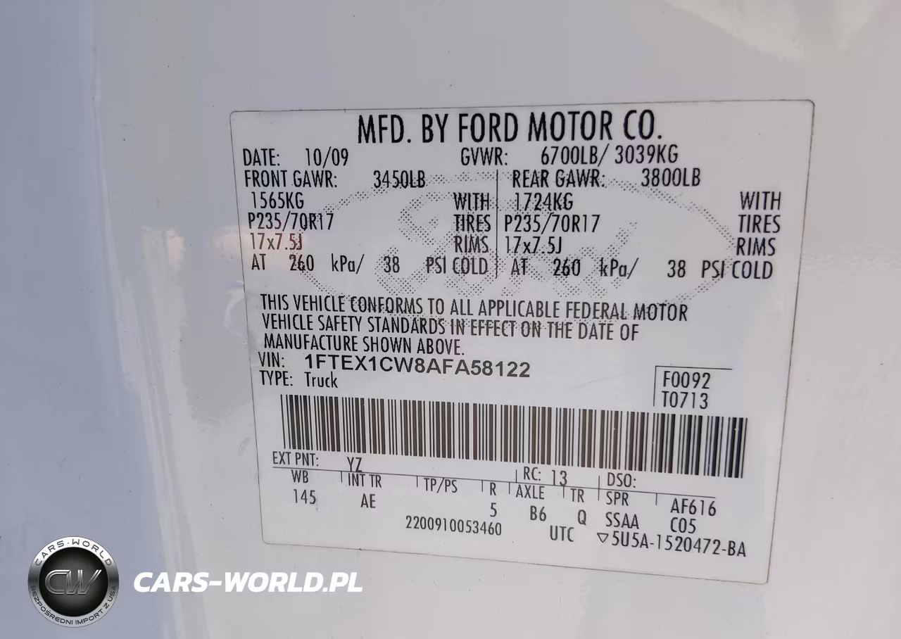 2010 Ford F-150 Stx-Xl VIN:1FTEX1CW8AFA58122 - 9