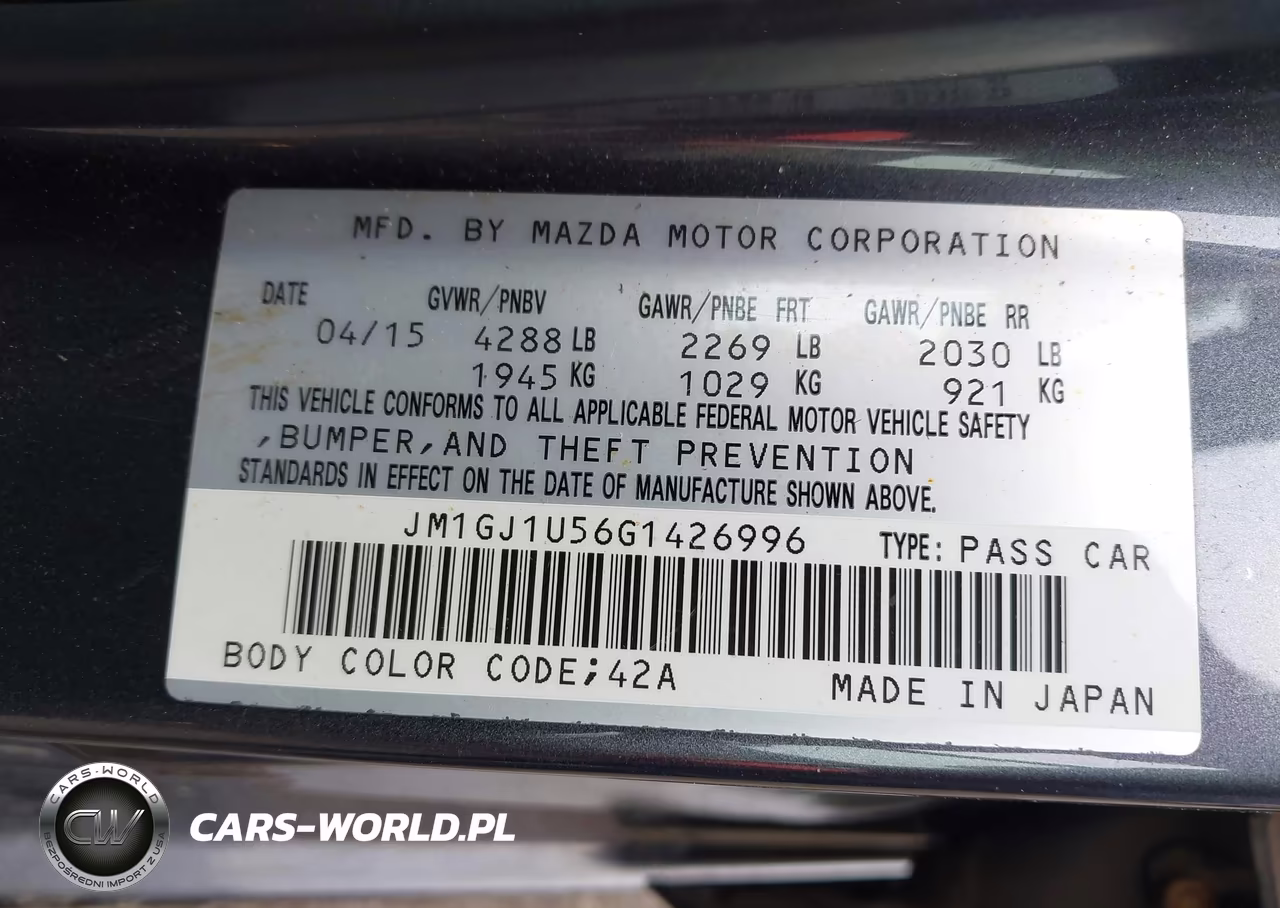 2016 Mazda Mazda6 I Sport VIN:JM1GJ1U56G1426996 - 9