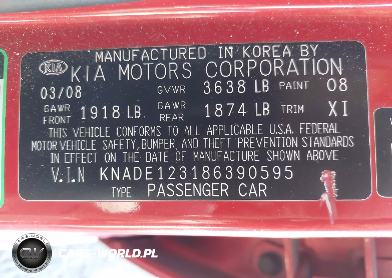 2008 Kia Rio Lx VIN:KNADE123186390595 - 9