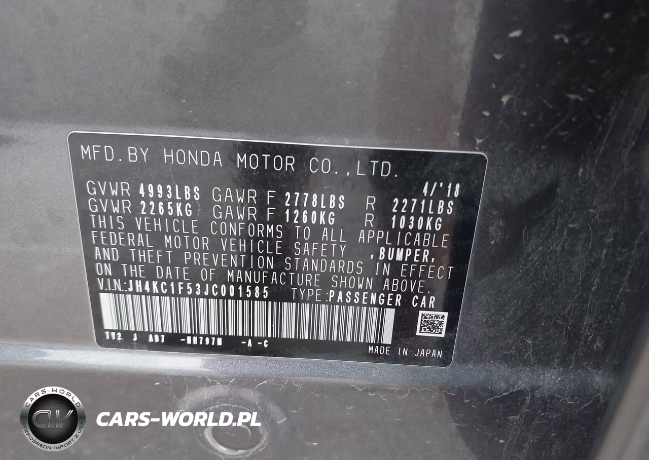 2018 Acura Rlx VIN:JH4KC1F53JC001585 - 9