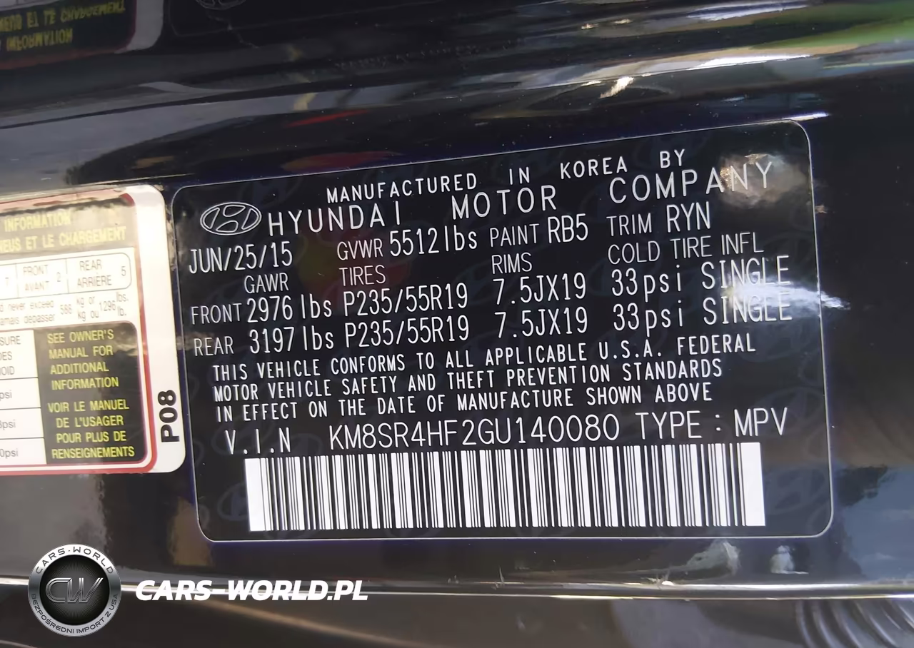 2016 Hyundai Santa Fe Se VIN:KM8SR4HF2GU140080 - 9