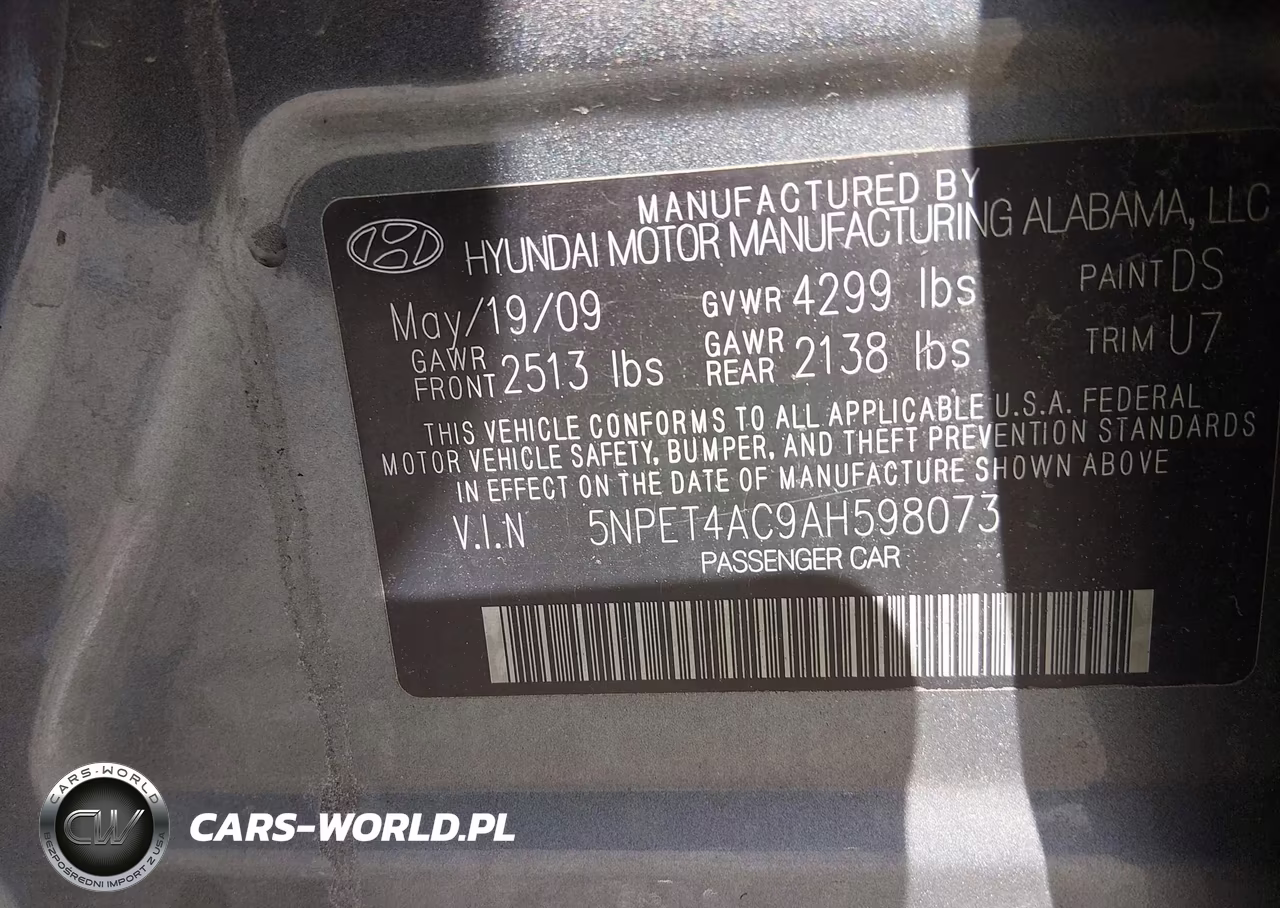 2010 Hyundai Sonata Gls VIN:5NPET4AC9AH598073 - 9