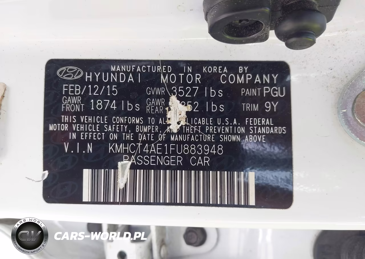 2015 Hyundai Accent Gls VIN:KMHCT4AE1FU883948 - 9