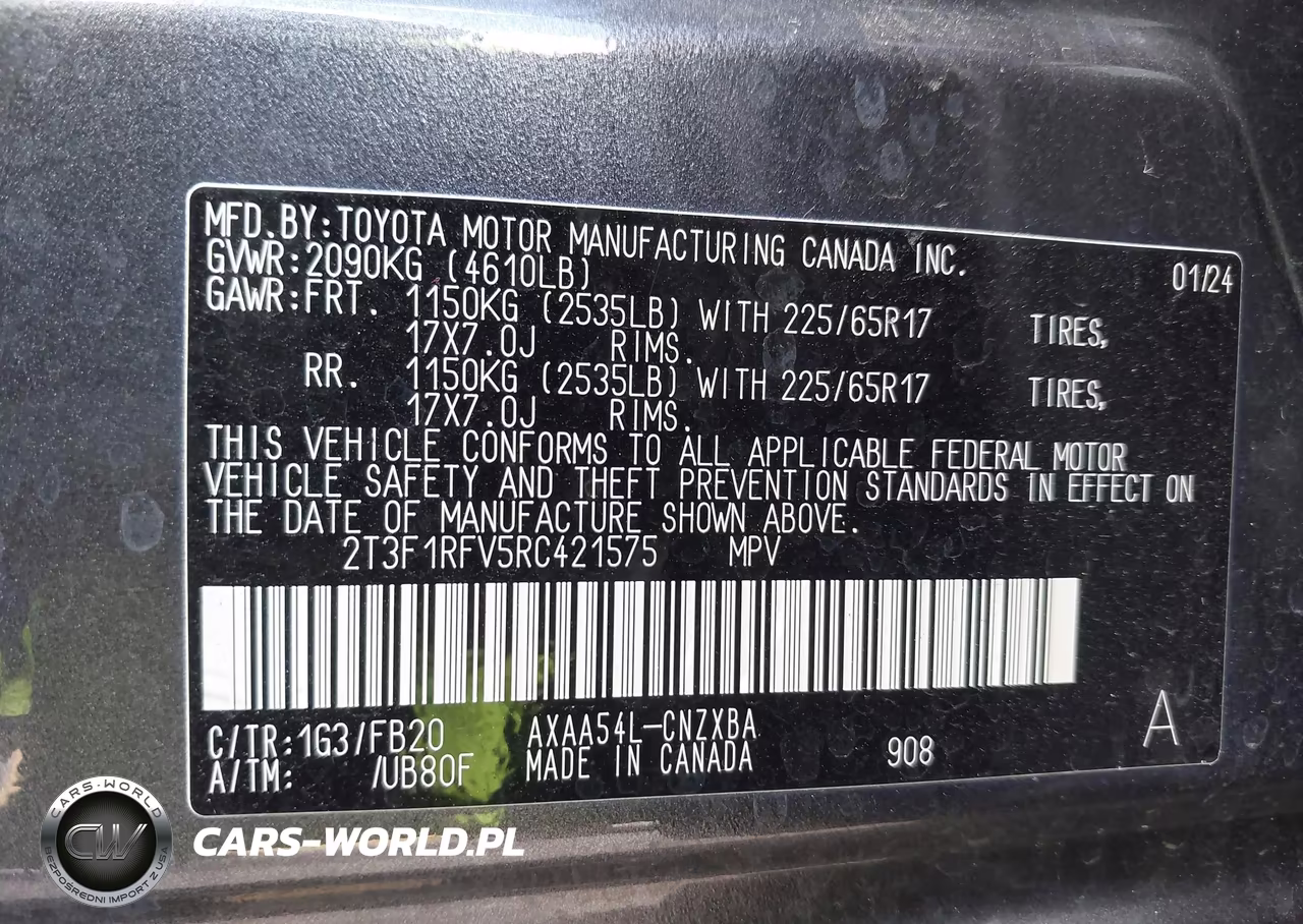 2024 Toyota Rav4 Le VIN:2T3F1RFV5RC421575 - 9