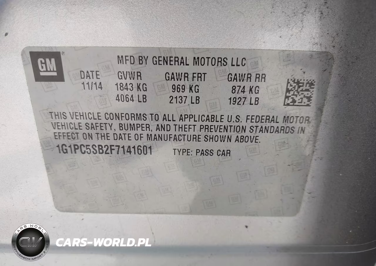 2015 Chevrolet Cruze 1Lt Auto VIN:1G1PC5SB2F7141601 - 9