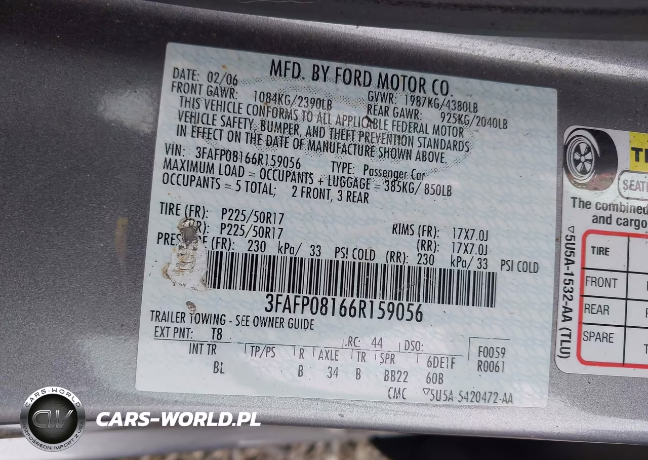 2006 Ford Fusion Sel VIN:3FAFP08166R159056 - 9