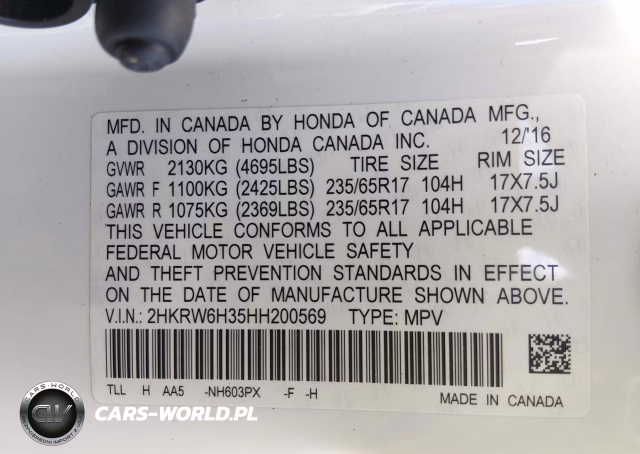 2017 Honda Cr-V Lx VIN:2HKRW6H35HH200569 - 9