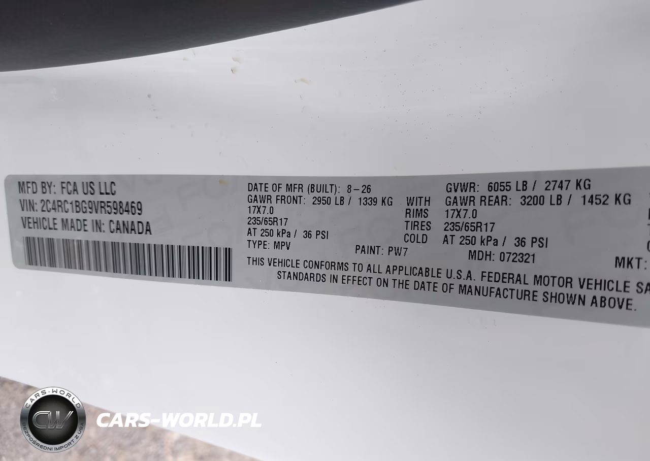 2027 Chrysler Pacifica VIN:2C4RC1BG9VR598469 - 9