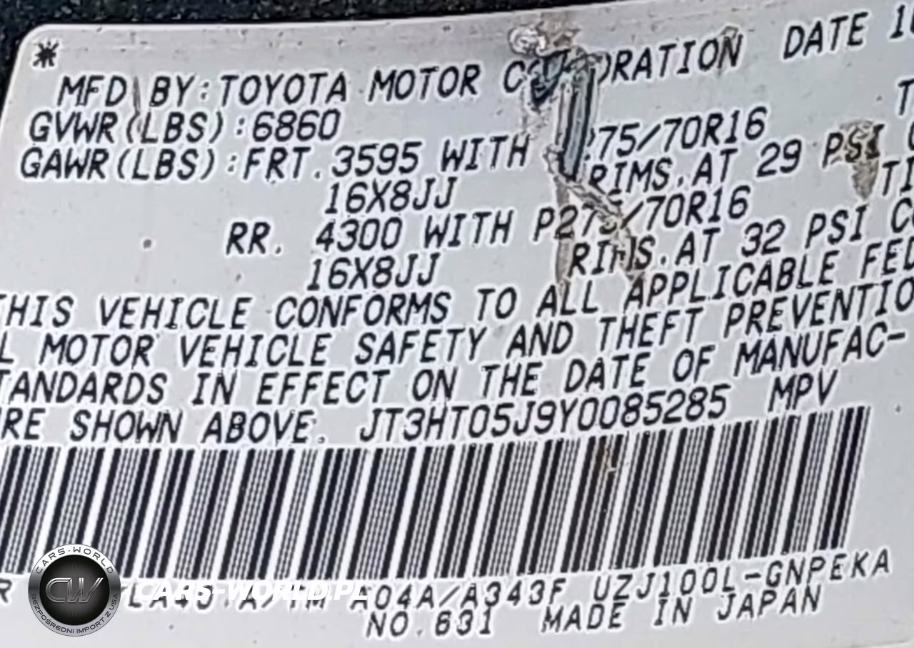 2000 Toyota Land Cruiser VIN:JT3HT05J9Y0085285 - 9
