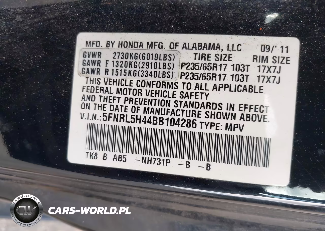 2011 Honda Odyssey Ex VIN:5FNRL5H44BB104286 - 9