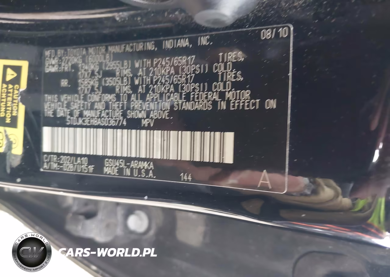 2010 Toyota Highlander Se VIN:5TDJK3EH8AS036774 - 9