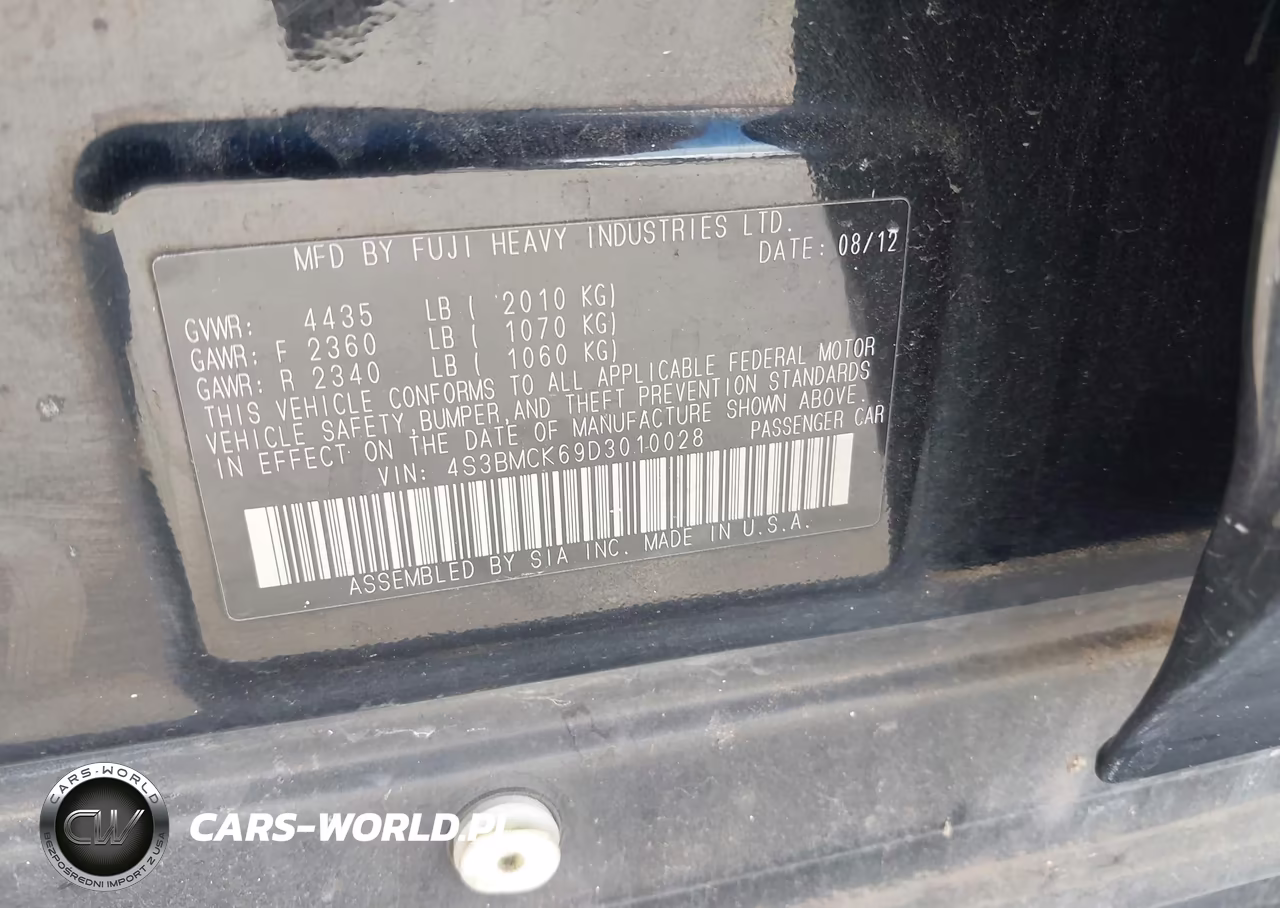 2013 Subaru Legacy 2.5I Limited VIN:4S3BMCK69D3010028 - 9