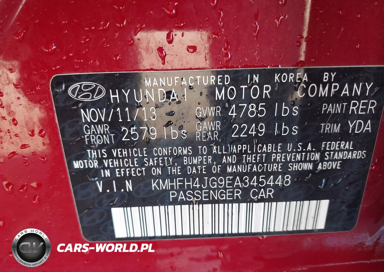 2014 Hyundai Azera Limited VIN:KMHFH4JG9EA345448 - 9