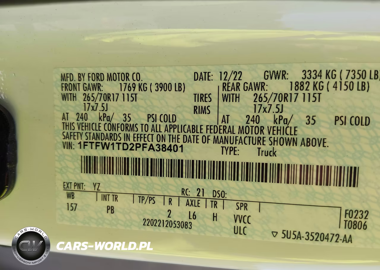 2023 Ford F-150 Ssv VIN:1FTFW1TD2PFA38401 - 8