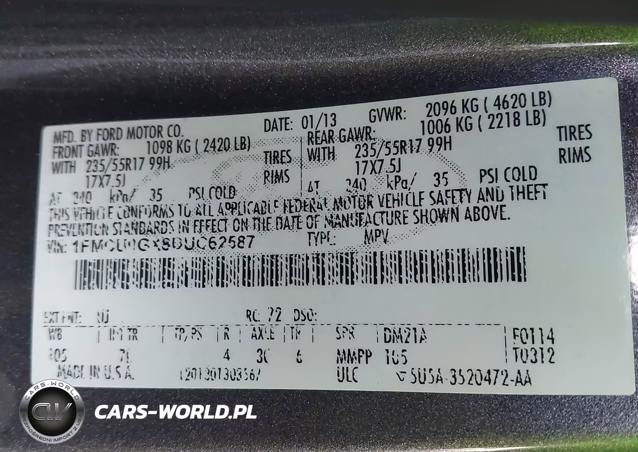 2013 Ford Escape Se VIN:1FMCU0GX8DUC62587 - 9
