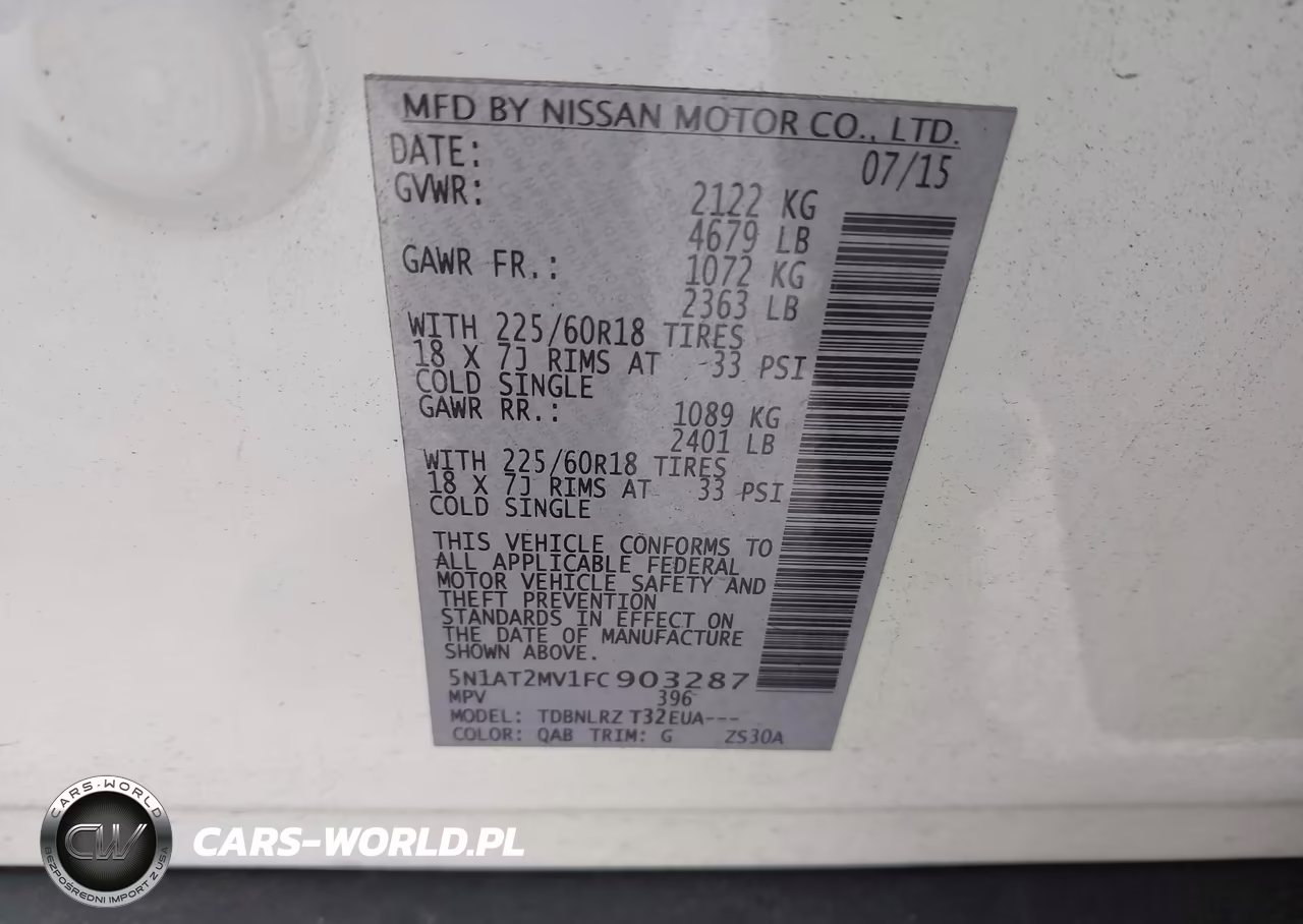 2015 Nissan Rogue Sl VIN:5N1AT2MV1FC903287 - 9