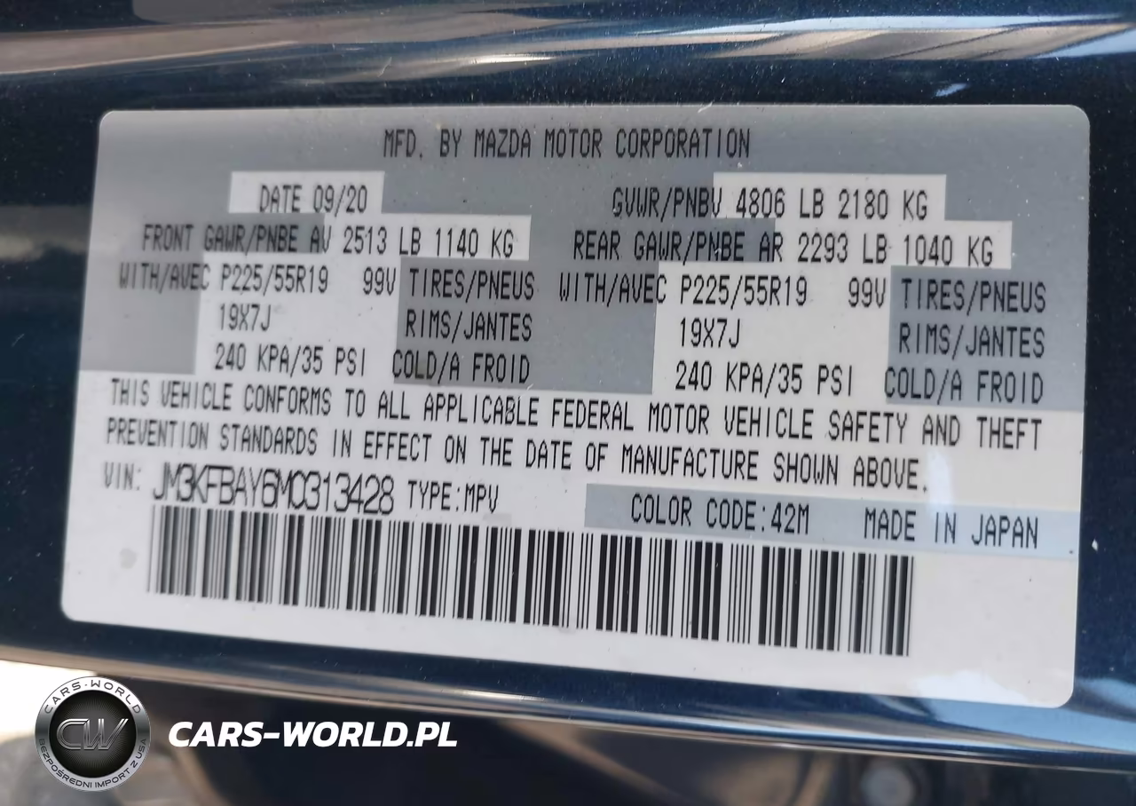 2021 Mazda Cx-5 Grand Touring Reserve VIN:JM3KFBAY6M0313428 - 9