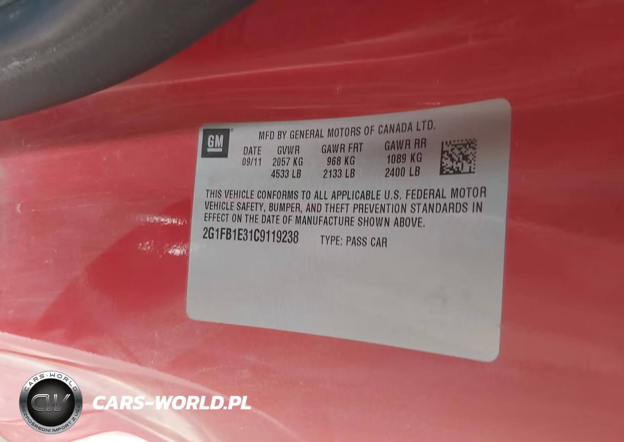 2012 Chevrolet Camaro 1Lt VIN:2G1FB1E31C9119238 - 9