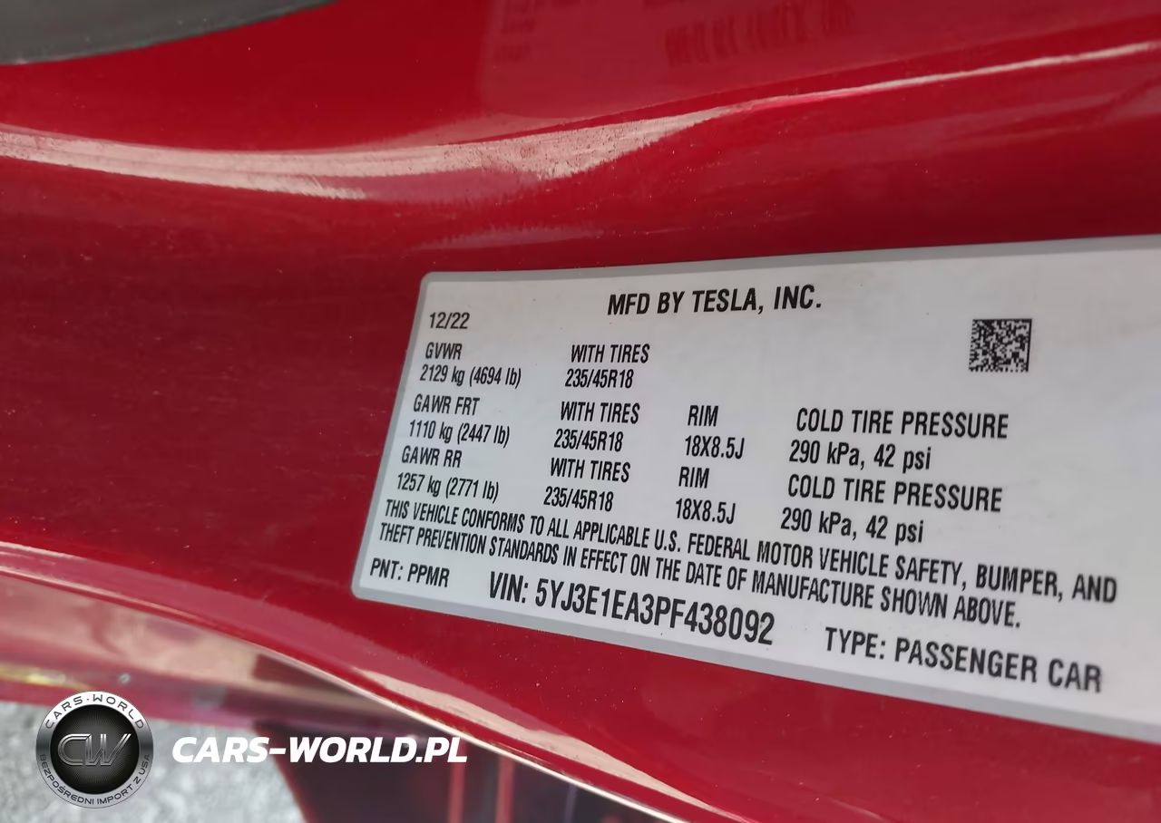 2023 Tesla Model 3 Rear-Wheel Drive VIN:5YJ3E1EA3PF438092 - 9