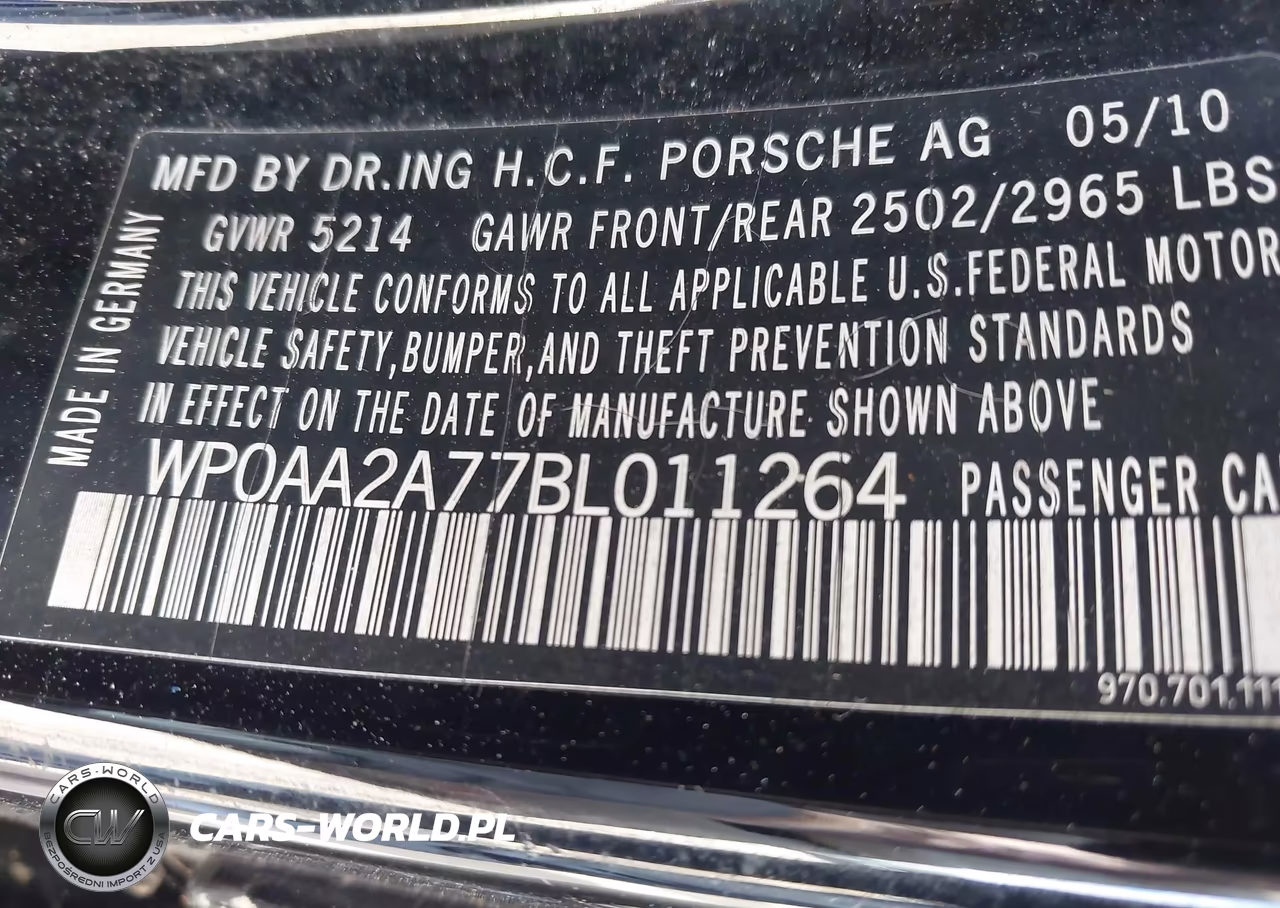 2011 Porsche Panamera 4 VIN:WP0AA2A77BL011264 - 9