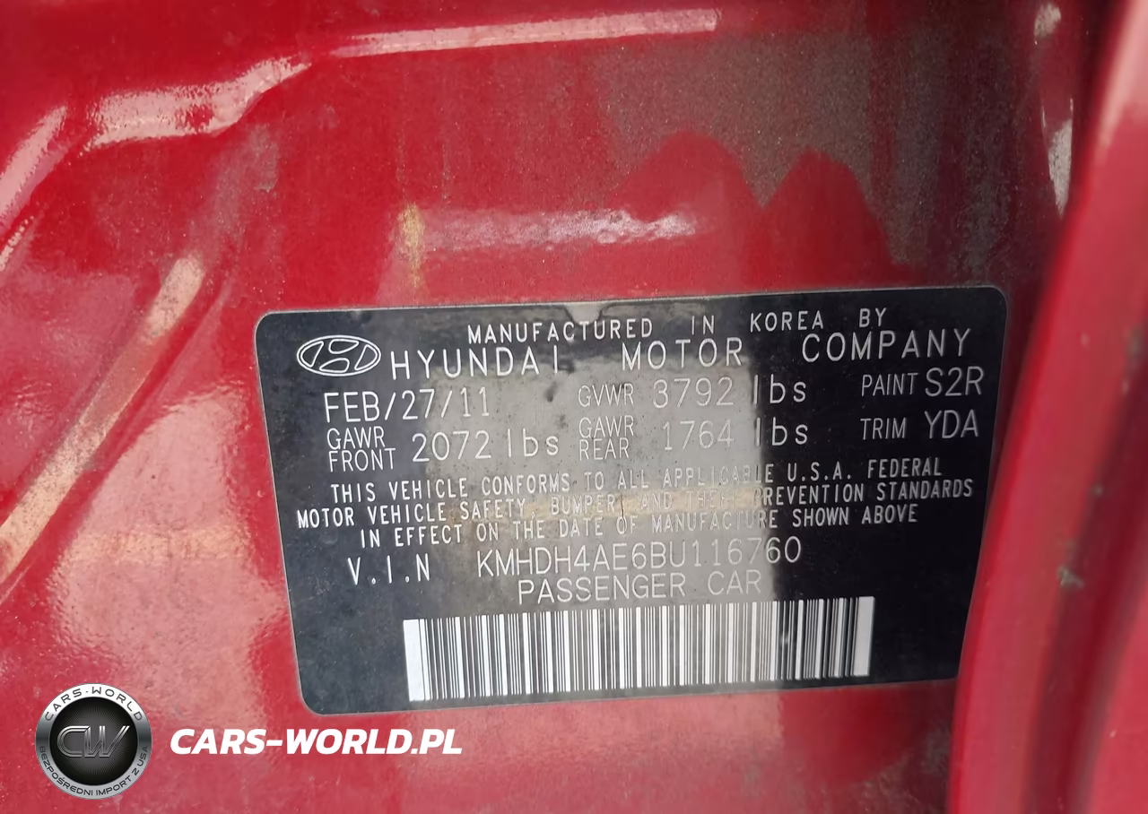2011 Hyundai Elantra Gls (Ulsan Plant) VIN:KMHDH4AE6BU116760 - 9