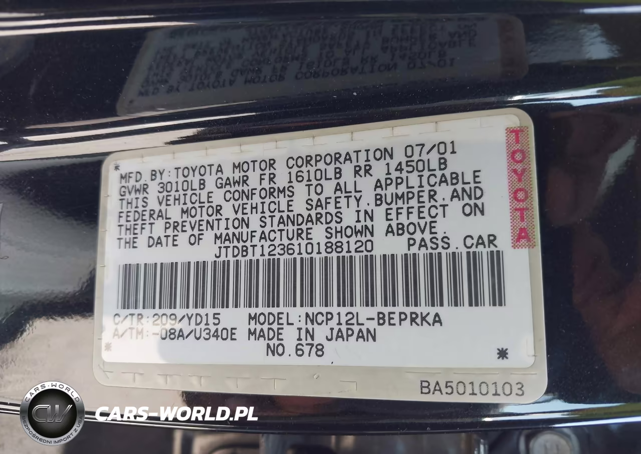 2001 Toyota Echo VIN:JTDBT123610188120 - 9