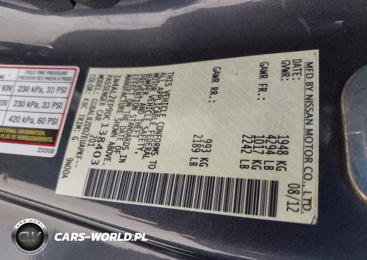 2013 Nissan Altima S VIN:1N4AL2EP9DC138403 - 9
