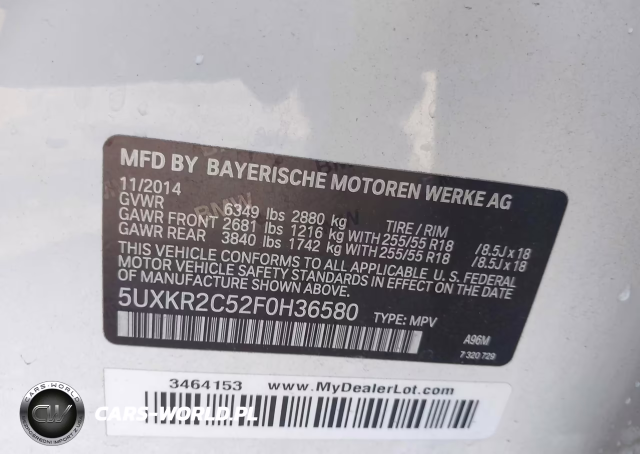 2015 BMW X5 Sdrive35I VIN:5UXKR2C52F0H36580 - 9