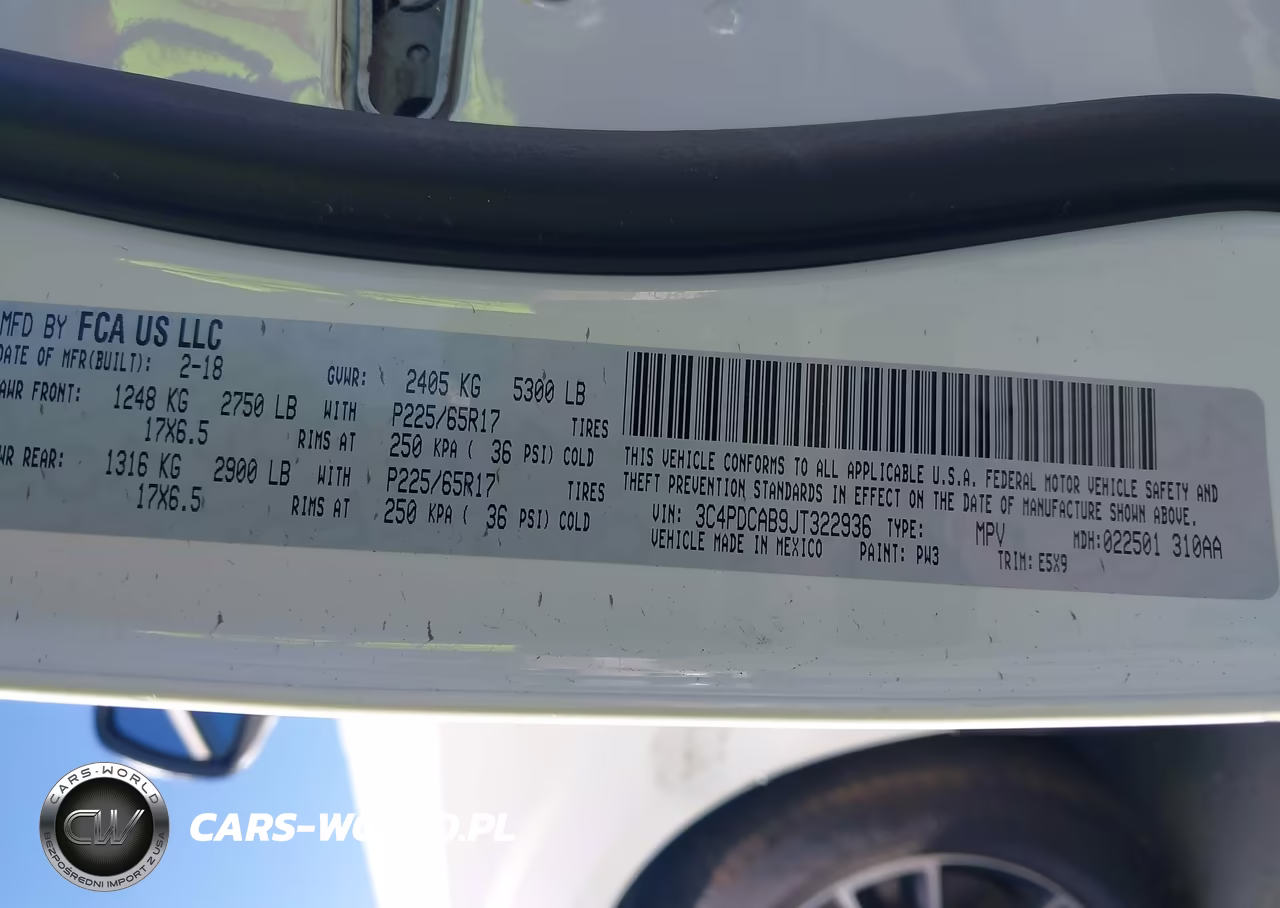2018 Dodge Journey Se VIN:3C4PDCAB9JT322936 - 9